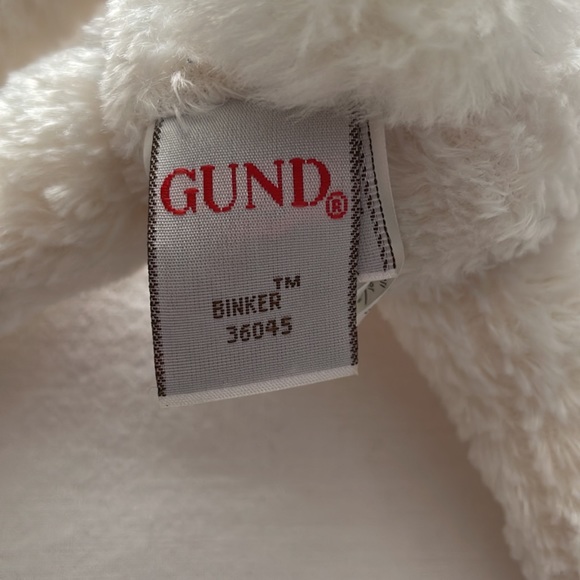 White and pink bunny stuffed toy from Gund. Named Binker. - Picture 5 of 7